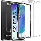 UniqueMe Schutzglas für Samsung Galaxy S21 FE 5G Schutzfolie,3 Stück Samsung S21 FE Panzerfolie,9H Härte Panzer Schutz Glas Kratzfest Displayschutz [HD-Fingerabdruck-Sensor]